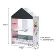 thumbnail image 6 of LuxenHome Children's Multi-Functional House Bookcase Toy Storage Bin Floor Cabinet with Blackboard, Pink, 6 of 6