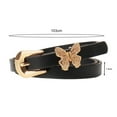 thumbnail image 5 of Women Belt Metal Butterflies Decor Multi Holes Adjustable Length Waistband Imitation Leather Street Style Solid Color Belt, 5 of 7