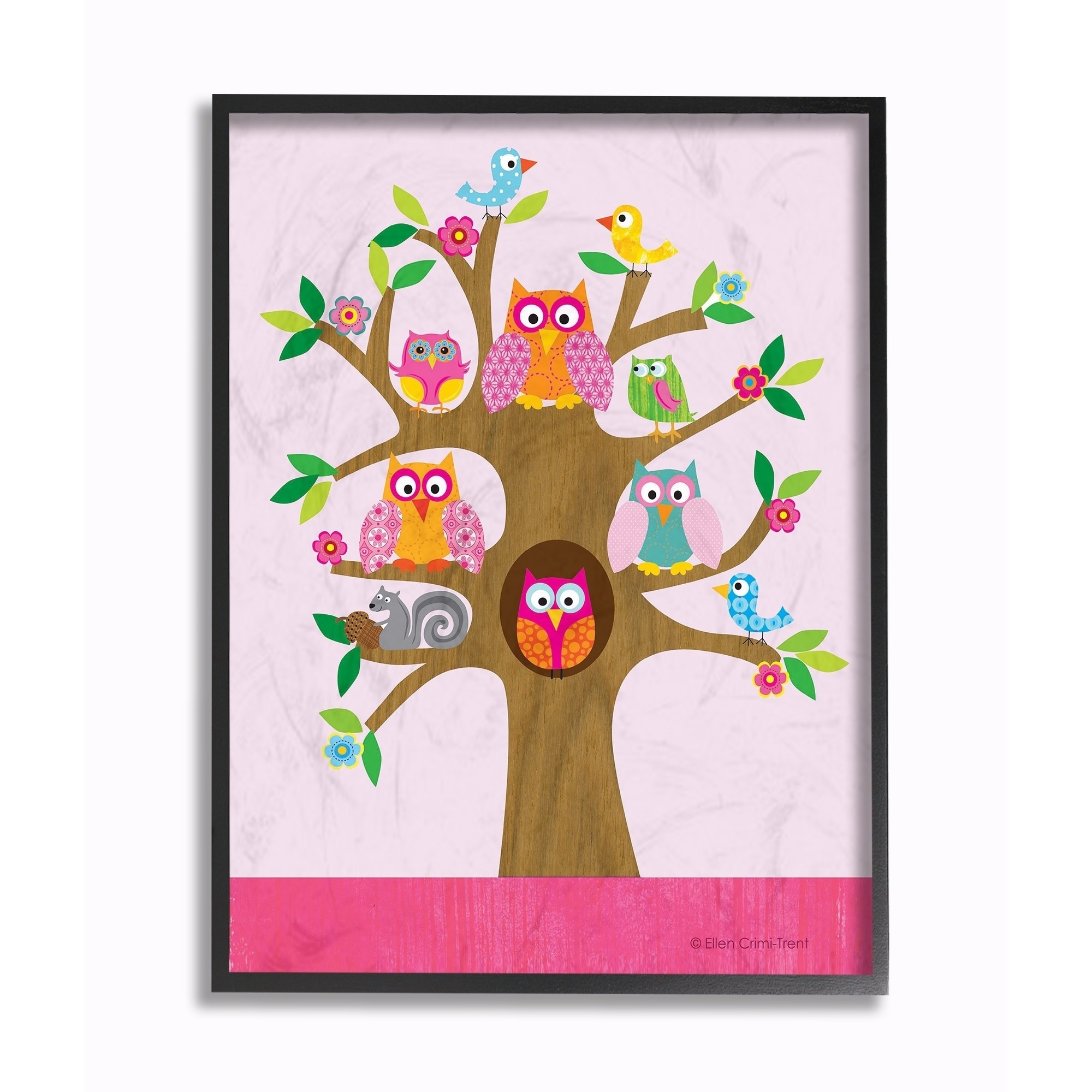 Stupell Owls, Birds, And Squirrel In A Tree Wall Art 11x14