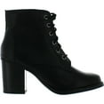 thumbnail image 2 of Soda Women Korman Cute Chunky Lace Up Leatherette Zipper Ankle Bootie, 2 of 4
