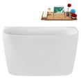 thumbnail image 2 of 47" Streamline G-101-375-BBR Soaking Glossy White Freestanding Tub and Tray With Internal Drain in Brushed Brass, 2 of 19