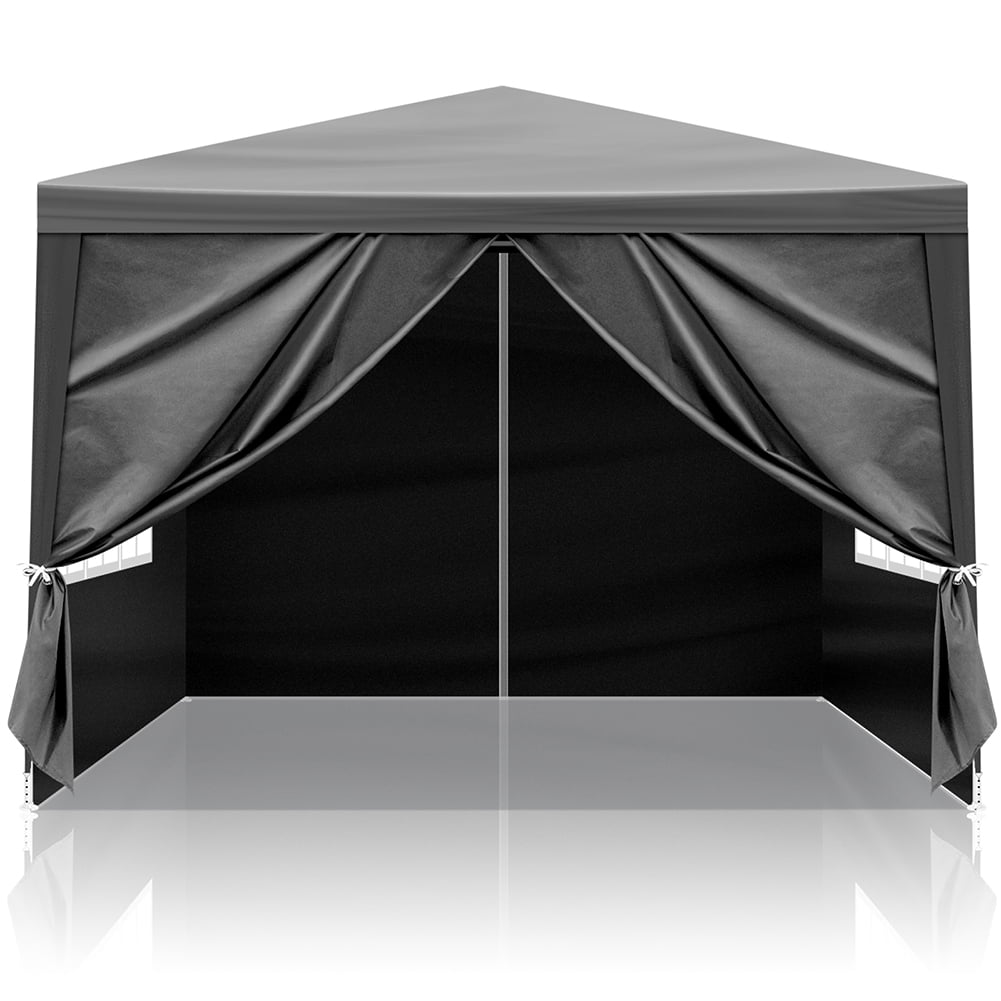 Aimee Lii 120" x120" Large Party Tent, Events Shelter Canopy Gazebo with 4 Side Walls, Shade Shelter for Weddings, Picnic, Black