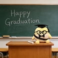 thumbnail image 3 of Cute Graduation Egg Plush Toy, Soft Stuffed Animal with Doctoral Cap & Glasses, Graduation Gift for High School & College Grads, Graduation Season Plush Keepsake for Students, 3 of 5