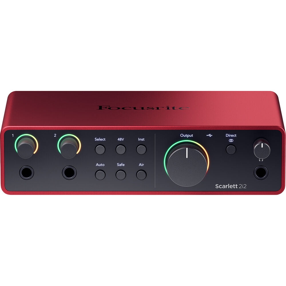 Focusrite Scarlett 2i2 USB-C Audio Interface (4th Gen) Bundle with Polsen HPC-A30 Studio Monitor Headphones, Pop Filter and XLR- XLR Cable