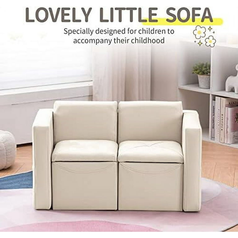 YPZBBOOM u2013Kids Sofa 2 in 1 Double Set Sofa Convert to Table
