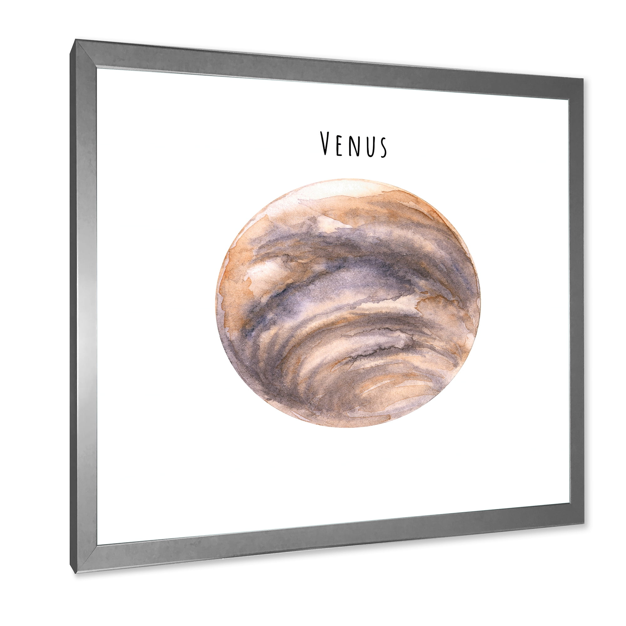 Designart 'Abstract Planet Venus' Bohemian & Eclectic Framed Art Print