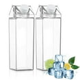 Bgageg 17oz Transparent Milk Carton Container Reusable Juice Container