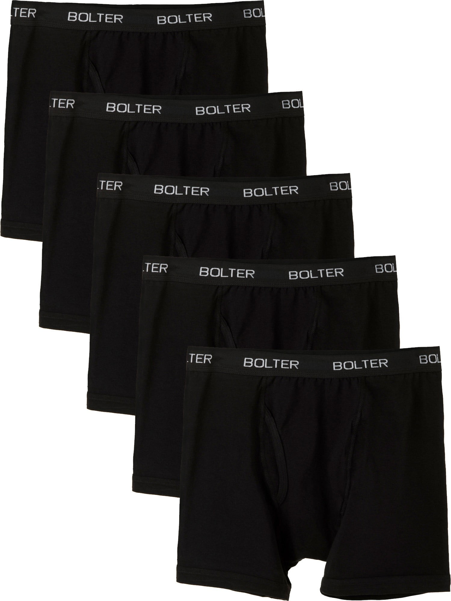 5-Pack Boxer Briefs by Bolter Men's Cotton Spandex Underwear Tagless ...