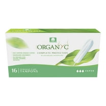 Organyc 100% Organic Cotton Super Tampons, No Applicator, 16 Ct