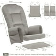 thumbnail image 2 of Lovote 5 in 1 Glider Rocker Replacement Cushions Set - Soft Thicken Velvet Rocking Chair Cushion with Ottoman Cover for Indoor Nursery Glider Rocking Chair, Gray, 2 of 8