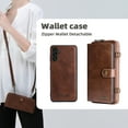 thumbnail image 2 of Dteck Wallet Case for Samsung Galaxy A15 5G, Galaxy A15 Wallet Case Crossbody Strap for Women Men, Durable PU Leather Zipper Card Holder Magnetic Detachable Phone Cover for Galaxy A15 5G/4G,Brown, 2 of 8