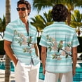 thumbnail image 7 of Psesaysky Couples Matching Hawaiian Outfit Hummingbird Floral Print Mens Short Sleeve Shirts or Womens Sleeveless Tank Sundress with Pockets Beach Vacation Outfit,Green Stripe, 7 of 7