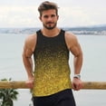 thumbnail image 6 of Pofeuu Gold Glitter Gradient Print Men's Workout Tank Tops Sleeveless Muscle Gym Shirt Quick Dry-3X-Large, 6 of 7