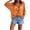 Orange, variant on Women's V-Neck 3/4 Sleeve Openwork Knit Top, Loose Batwing Sleeve Crochet Sweater, Lightweight Diamond Pattern Hollow-Out Cardigan for Casual Summer Layering Orange S