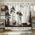thumbnail image 3 of Rustic Deer Hunting Shower Curtain Set Forest Woodland Cabin Shower Curtains for Bathroom Farmhouse Country Lodge Bathroom Decor Polyester Fabric-72" x 72", 3 of 6