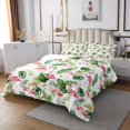 thumbnail image 2 of Erosebridal Flamingo Decor Quilt Set Twin Size Flamingo Bedspread Green Palm Leaves Print Coverlet Set Cute Animal Flamingo Bed Set 2 Pcs Rustic Botanical Decor Romantic Theme Bedding, 2 of 2
