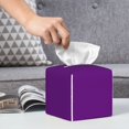 thumbnail image 6 of Tissue Purple Box Cover Holder, Square by Xecao - Leather Decorative Organizer for Tabletop, Bathroom, Car, Office, 6 of 8