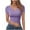 Purple, variant on QUNYINEY Pullover Tee Shirts Womens Solid Casual Short Sleeve V Neck Tops Slim Womens Summer Tops