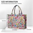 thumbnail image 3 of Large Capacity Tote Bag,Pioneer Flower Floral Print Pattern Handbag Fashion Luxury Tote Bag,15.7"x13"x 5.1" Inches,Laptop Compatible, 3 of 6