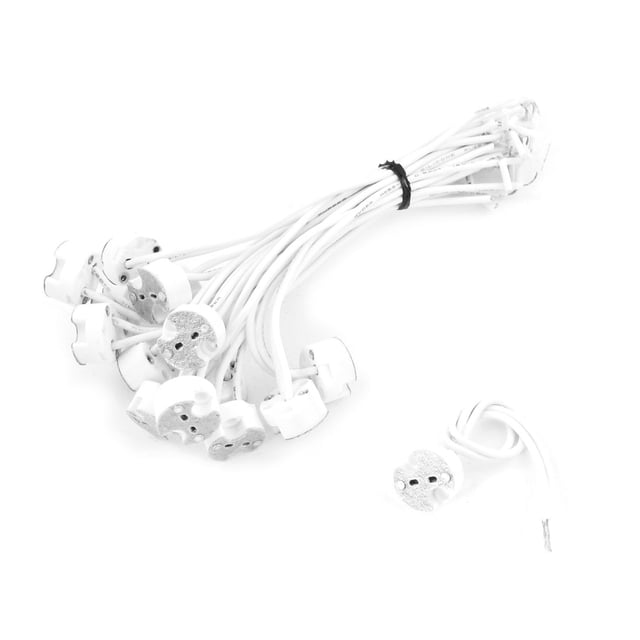Unique Bargains 15 Pcs White MR16 GU5.3 Ceramic Base Socket LED Light Lamp Holder