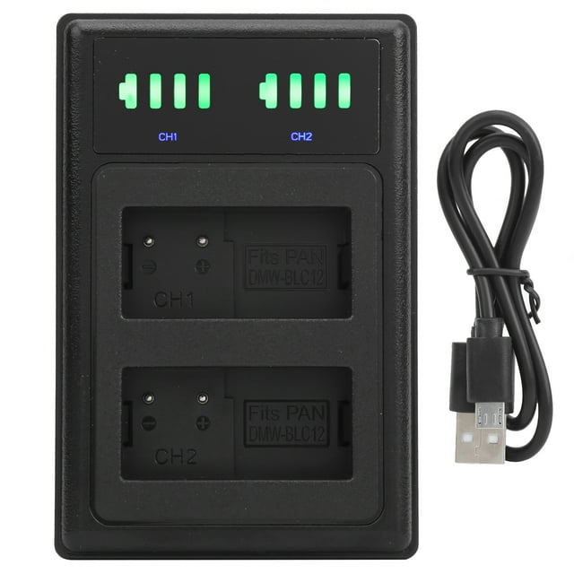 Cargador de batería para cámara DM BL, base de carga rápida doble LCD para cámara digital Cargador de batería dual diseñado para profesionales