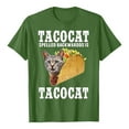 thumbnail image 2 of Mens T Shirts Taco Cat Printed Casual Short Sleeve Graphic Tees Soft Loose Lightweight Fit Comfortable Crew Neck Mens Shirts Army Green L, 2 of 3