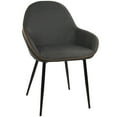 thumbnail image 2 of Set of 2 Black and Gray Faux Leather Clubhouse Dining Chair - 32.75", 2 of 5