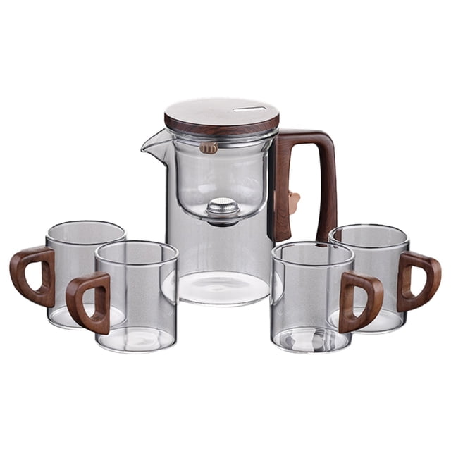 HAOMONZEN Water Separation Glass Teapot with Wooden Handle Teapot Glass Teapot with Infuser Magical Teapot Glass Glass Teapot with Strainer Filter Teapot with Infusers Warehouse Clearance
