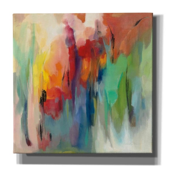 Epic Graffiti 'March Rainbow' by Silvia Vassileva, Canvas Wall Art, 26"x26"