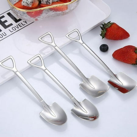 

Brand Clearance!Creative Metal Ice Cream Coffee Spoon Shovel Shape Tea Spoons Stainl Steel Afternoon Tea Dert Long Handle Spoon