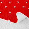 thumbnail image 5 of Castle Fairy Retro Lace Border Quilt King 3 Pieces,Minimalism Heart Pattern King Coverlet Set,Bright Red White,1 Bedspread and 2 Pillowcases, 5 of 7