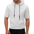 thumbnail image 3 of Hooded T Shirts for Man Summer Casual Fashion Cotton Linen Lightweight Hoodie with Pockets Pullover Shirt, 3 of 9