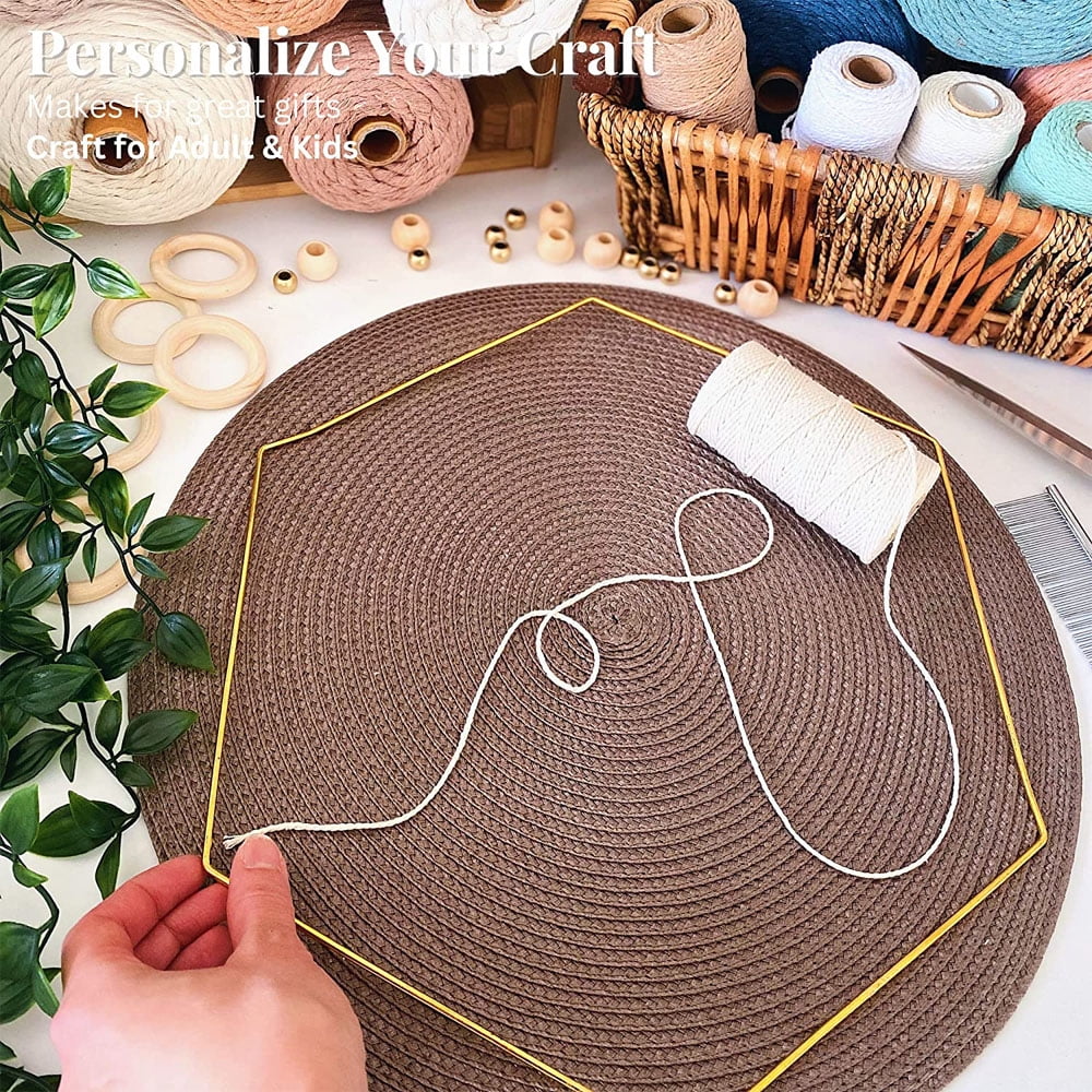MesaSe Macrame Bakers Twine Pack - 1.5mm Cord, 110 Yard Roll, Mini Rolls in Pastel and Basic Colors - Cotton Twine for Knotting, rafting（10 pcs）