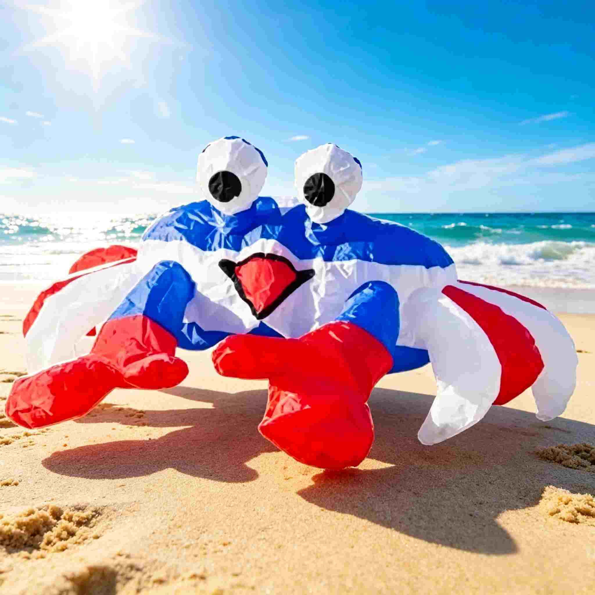 Crab Ground Kite, Beach Backyard Patio Laundry Decoration, Durable Ground Kites for Outdoor Summer Party Decor