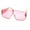 Pink, variant on Futuristic Color Flat Top Oversize Thick Temple Shield Sunglasses Pink