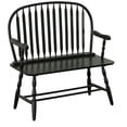 thumbnail image 2 of Contemporary Home Living Windsor-Style Arched Back Wood Bench - 44" - Antique Black, 2 of 9