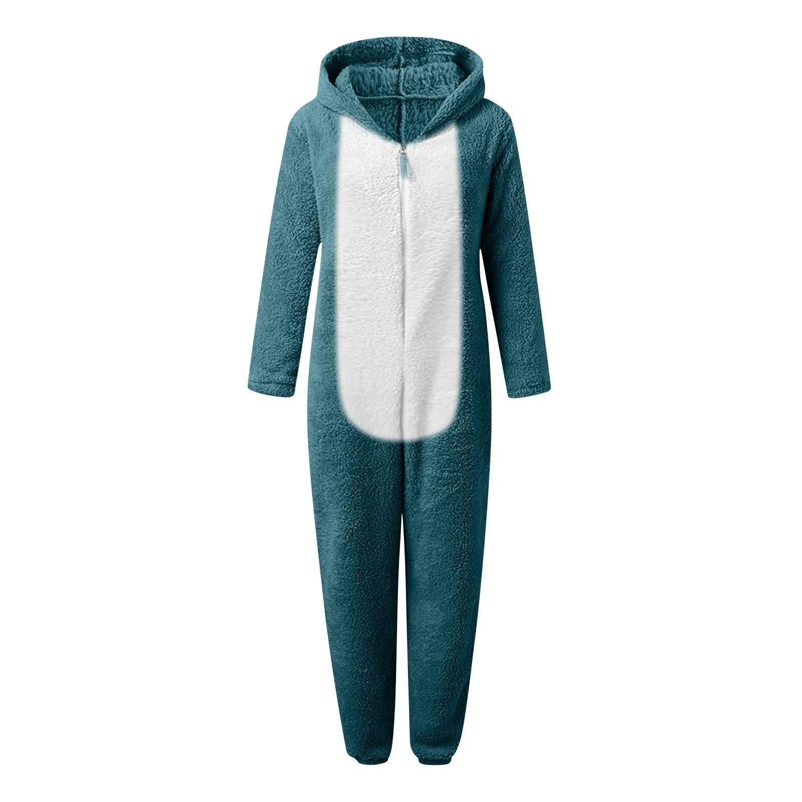 YunPes Girls Fleece Onesie Warm Animal Fleece Bed Jumpsuit Kids Cute Winter Plain Zip Up Long Sleeve Soft Fuzzy Bear Hooded Romper