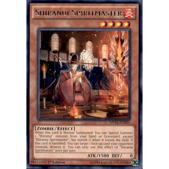 YuGiOh 2016 Mega-Tin Mega Pack Rare Shiranui Spiritmaster MP16-EN201