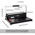 thumbnail image 4 of TIANSE Binding Machines, 21-Holes, 450 Sheets, Comb Bind Machine Book Maker with 100 PCS 3/8'' Comb Binder Spines Starter Kit, Comb Binding Machine for Letter Size, A4, A5 or Smaller Sizes, 4 of 7