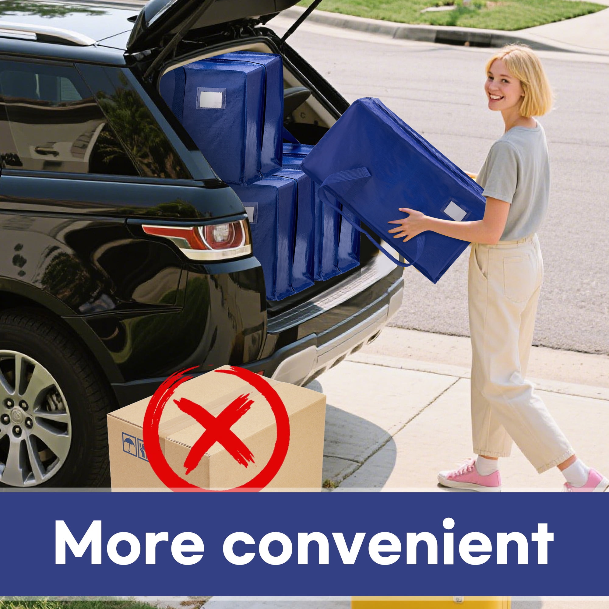 YESGAIN Heavy Duty Moving Bags, Large Storage Totes, Strong Zipper, Comfortable Handles, for Clothes, College Supplies and Home Organization