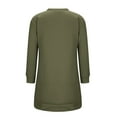 thumbnail image 5 of USSUMA Dresses for Women 2025 Casual Spring Summer Dresses Long Sleeve Crew Neck Casual Solid Color Dress with Pocket Hoodie Maxi Dress Leisure Skirts Dress Business Army Green Dress Size-L, 5 of 6