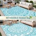 thumbnail image 5 of Yamaziot 5'x8' Outdoor Rugs, Bohemian Patio Rug Plastic Reversible Waterproof Outdoor Rugs for Patios, Camping, Porch, Balcony, Beach, Deck, 5 of 8