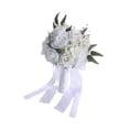 thumbnail image 4 of Ramo de novia Ramo de boda Centros de mesa Romántico Rústico Nupcial Mano Flor Blanco, 4 of 9