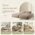 thumbnail image 6 of 90" Oversized Modular Sectional Sofa, Fully Compressed Fabric Couch Bed, Elderly-Friendly Design, 2 PC Free Combination, No Assembly, Khaki for Living Room, 6 of 22