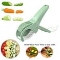 thumbnail image 4 of Miyuadkai Stainless Steel Fruit and Vegetable Slicer Green, Salad Cutter Chopper Portable Manual Banana Slicer Creative Fruit Vegetable Slicer Home Kitchen Gadgets Chopping Tool, a Slicer, 4 of 9