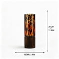 thumbnail image 3 of Tortoiseshell Glass Vase with Wood Base, Brown Leopard Print Decorative Vase for Dried Flowers, Fall Table Centerpiece Decor for Home Living Room Shelf, 3 of 8