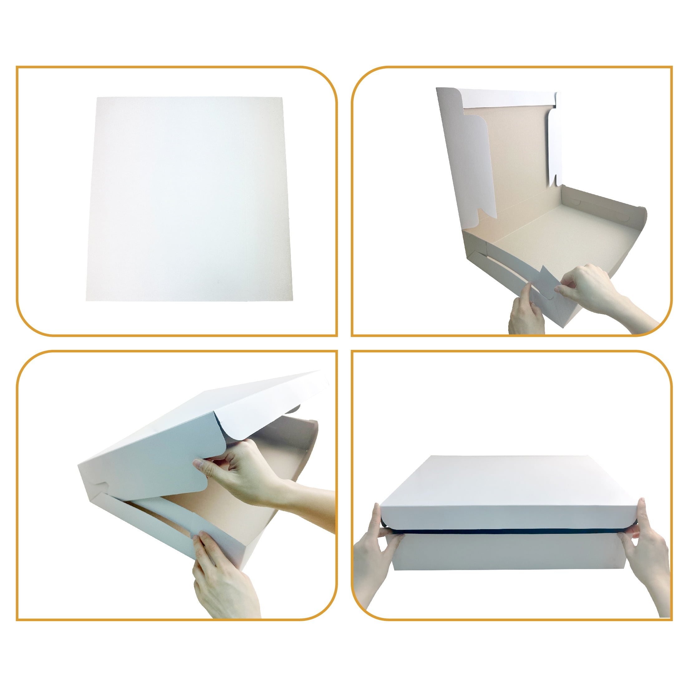 19" x 14" x 4" White Folding Cake Box, by Way To Celebrate