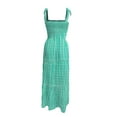 thumbnail image 6 of SnZhen Maxi Dresses for Women 2024 Fashion Women Summer Casual Print Camis Sleeveless Bandage Long Dress, 6 of 7
