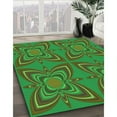 thumbnail image 3 of Ahgly Company Machine Washable Indoor Square Transitional Army Green Area Rugs, 5' Square, 3 of 7