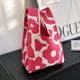 thumbnail image 1 of Bolsos de mano para mujer, diseño de flores, bolso de muñeca tejido, gran capacidad para el trabajo (rosa roja), 1 of 8